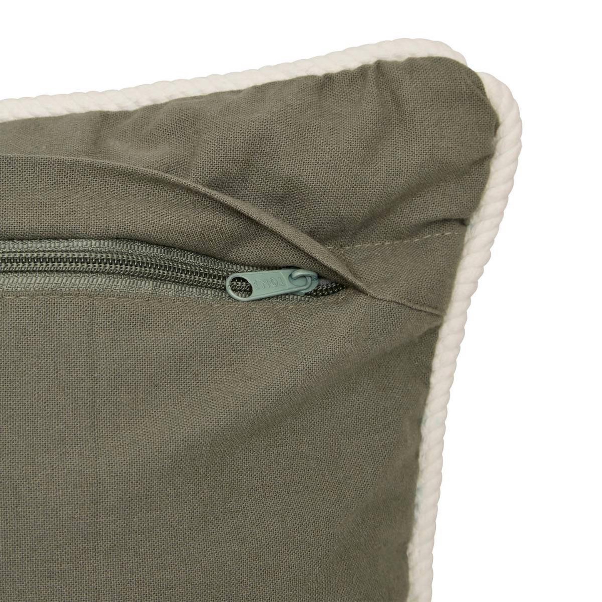Voir la diapositive 4 : ATMOSPHERA Coussin déco brodé  chéri  38x58cm kaki