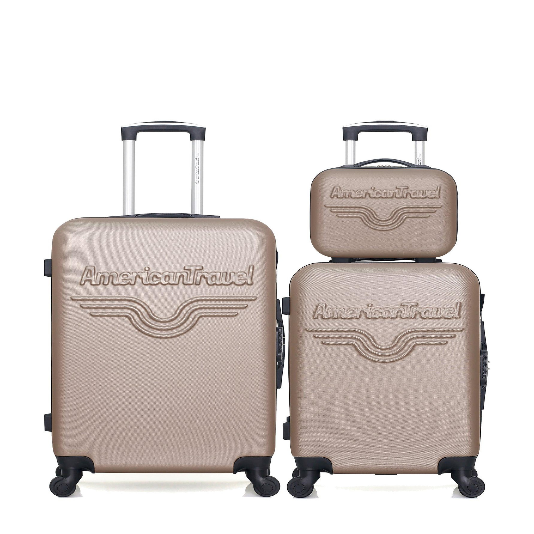 AMERICAN TRAVEL American travel - lot de 3 - valise weekend, valise cabine et vanity chelsea