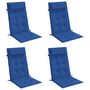 Voir la diapositive 3 : VIDAXL Coussins de chaise a dossier haut lot de 4 bleu royal
