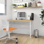 VIDAXL Bureau d'ordinateur Blanc/chene clair 105x55x72 cm MDF et metal