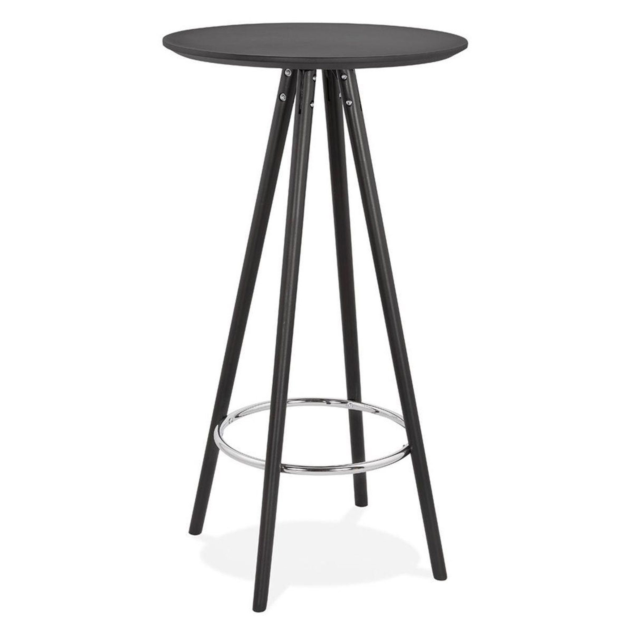 Voir la diapositive 1 : Paris Prix Table de bar en bois  lizon  110cm noir