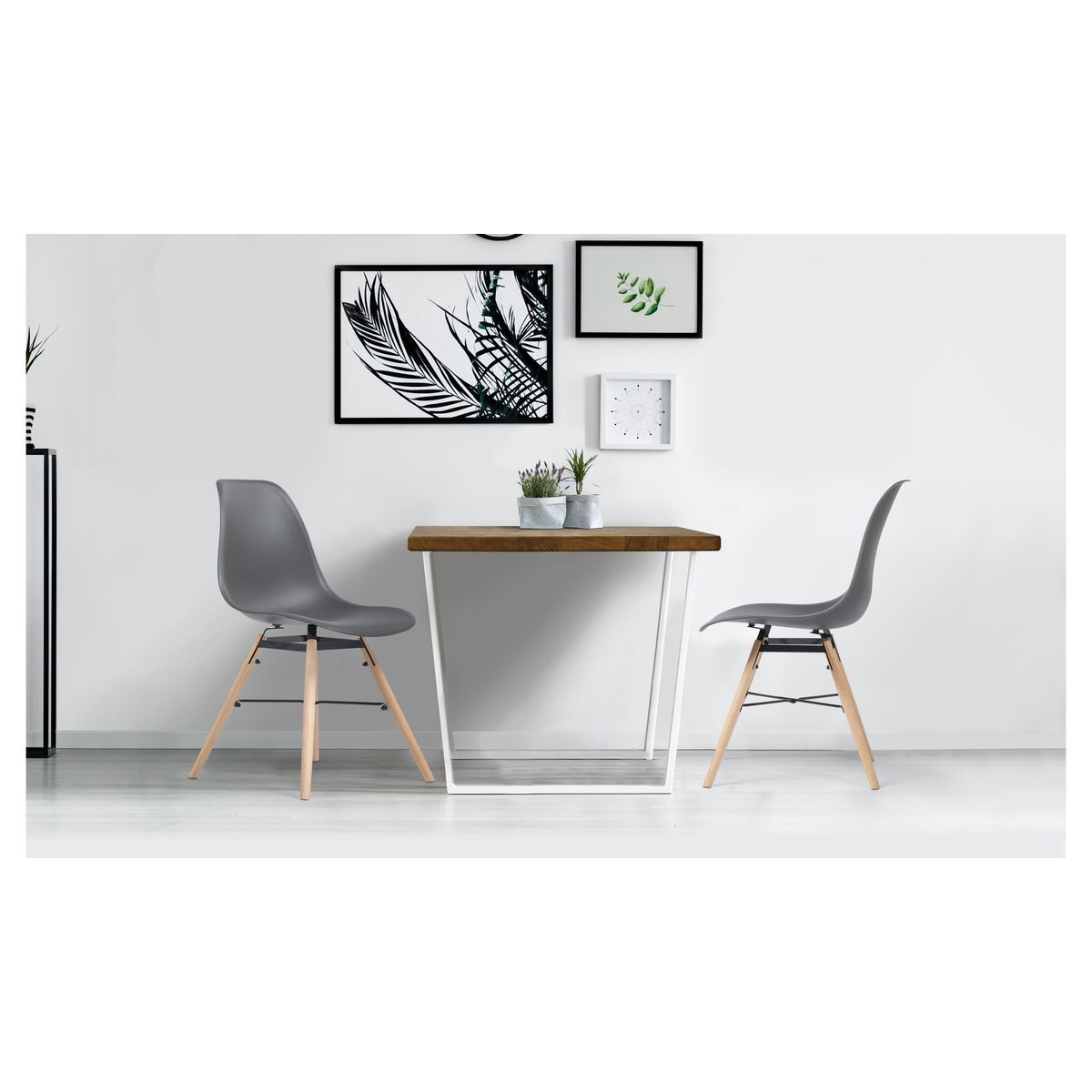 Lot de 2 chaises pieds bois massif NERA