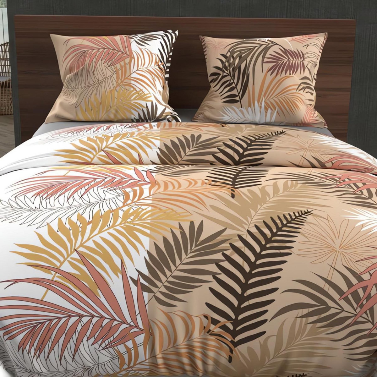 SOLEIL D'OCRE Parure housse de couette en coton 57 fils JUNGLE, par Soleil d'Ocre