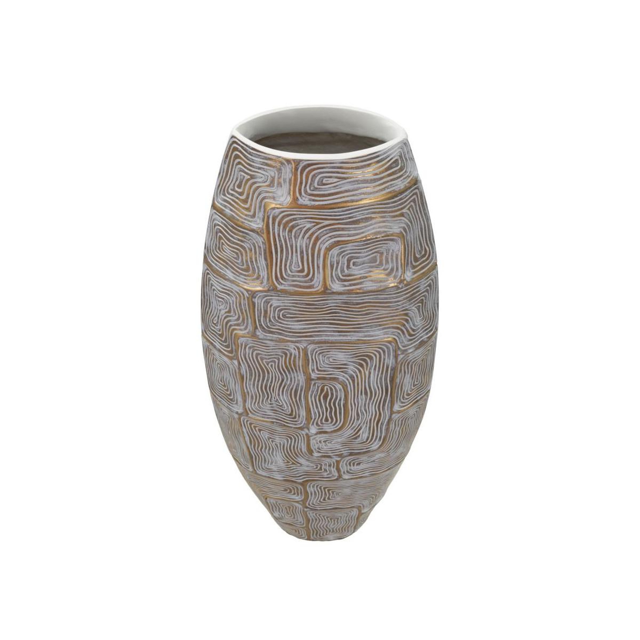 Voir la diapositive 2 : Paris Prix Vase design haut en résine  elips  59cm or