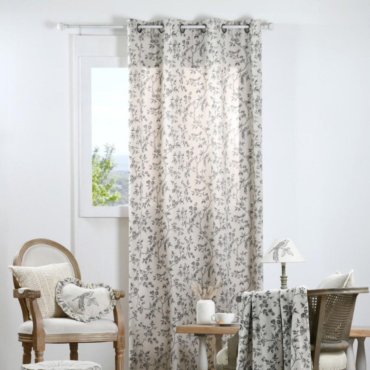 Lovely Casa Rideau à œillets 140x260 cm CLARINE écru