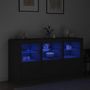 Voir la diapositive 4 : VIDAXL Buffet avec lumières LED noir 123x37x67 cm