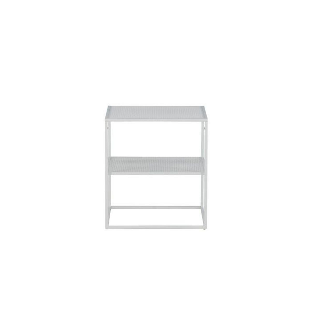 Paris Prix Table d'Appoint Avec Étagère  Netz  60cm Blanc