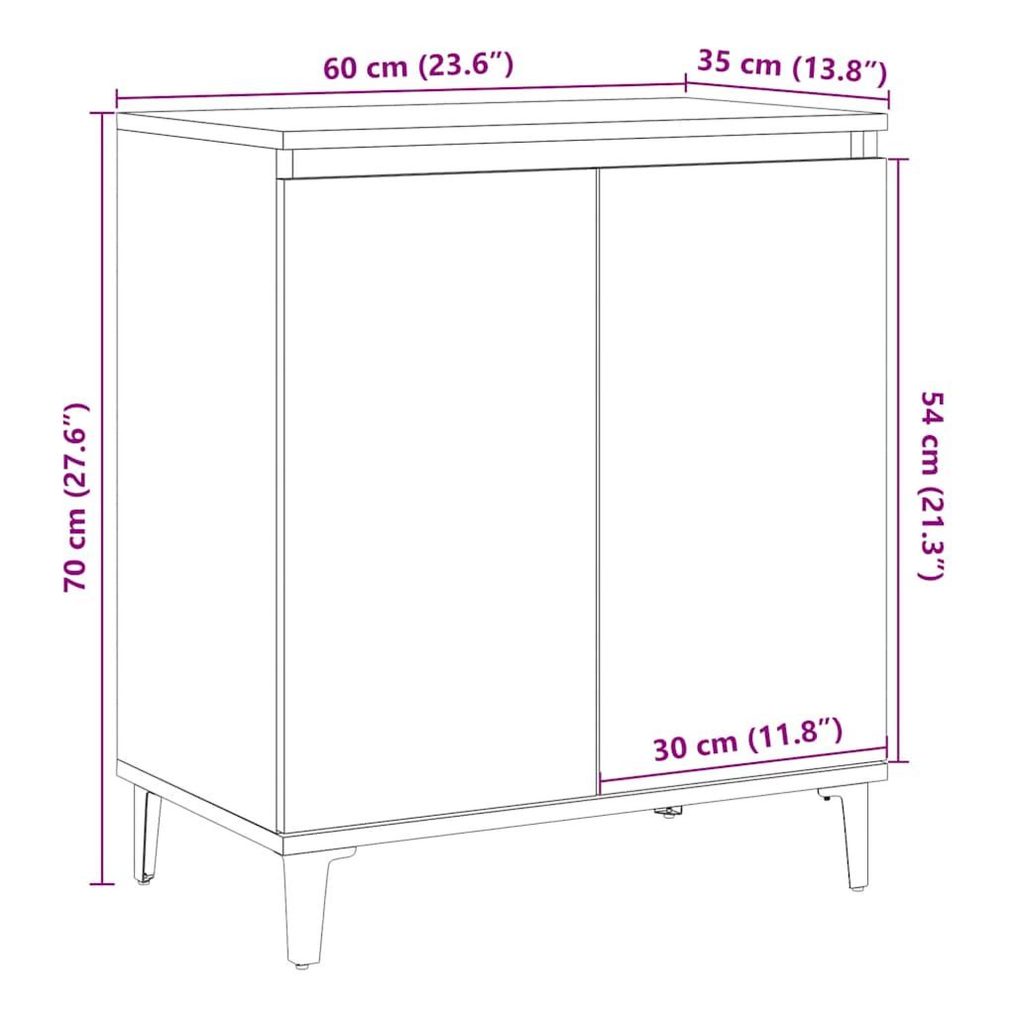 Voir la diapositive 6 : VIDAXL Buffet vieux bois 60x35x70 cm bois d'ingenierie