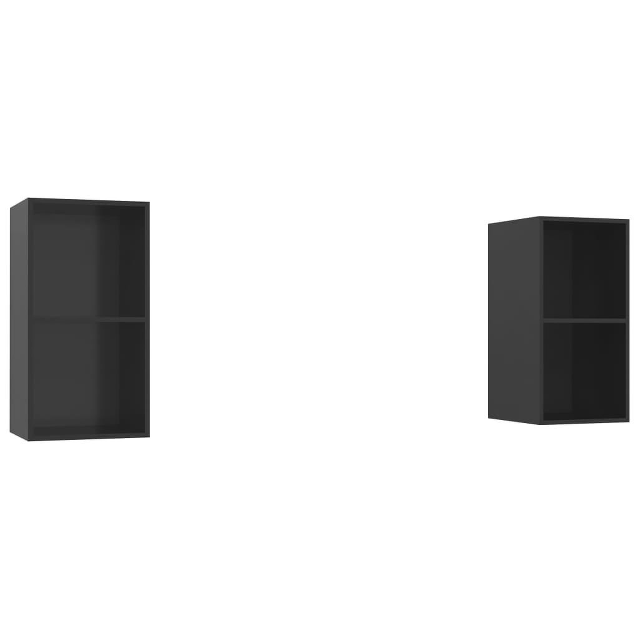 Voir la diapositive 2 : VIDAXL Meubles TV muraux 2 pcs Noir brillant Bois d'ingenierie
