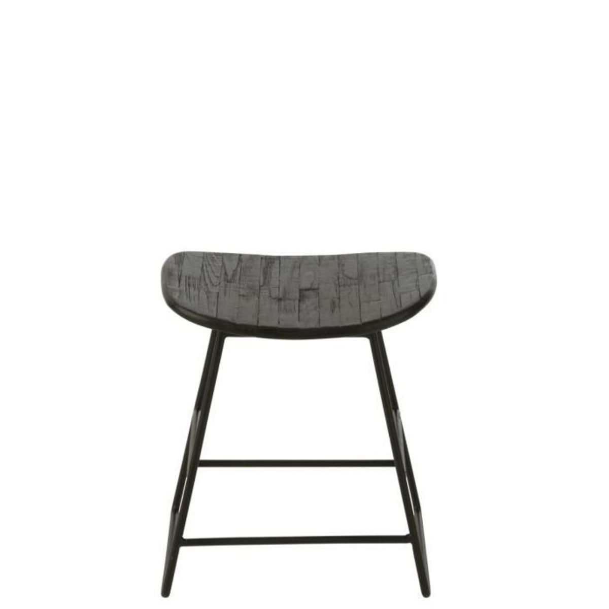Paris Prix Tabouret en Bois  Teck  45cm Noir