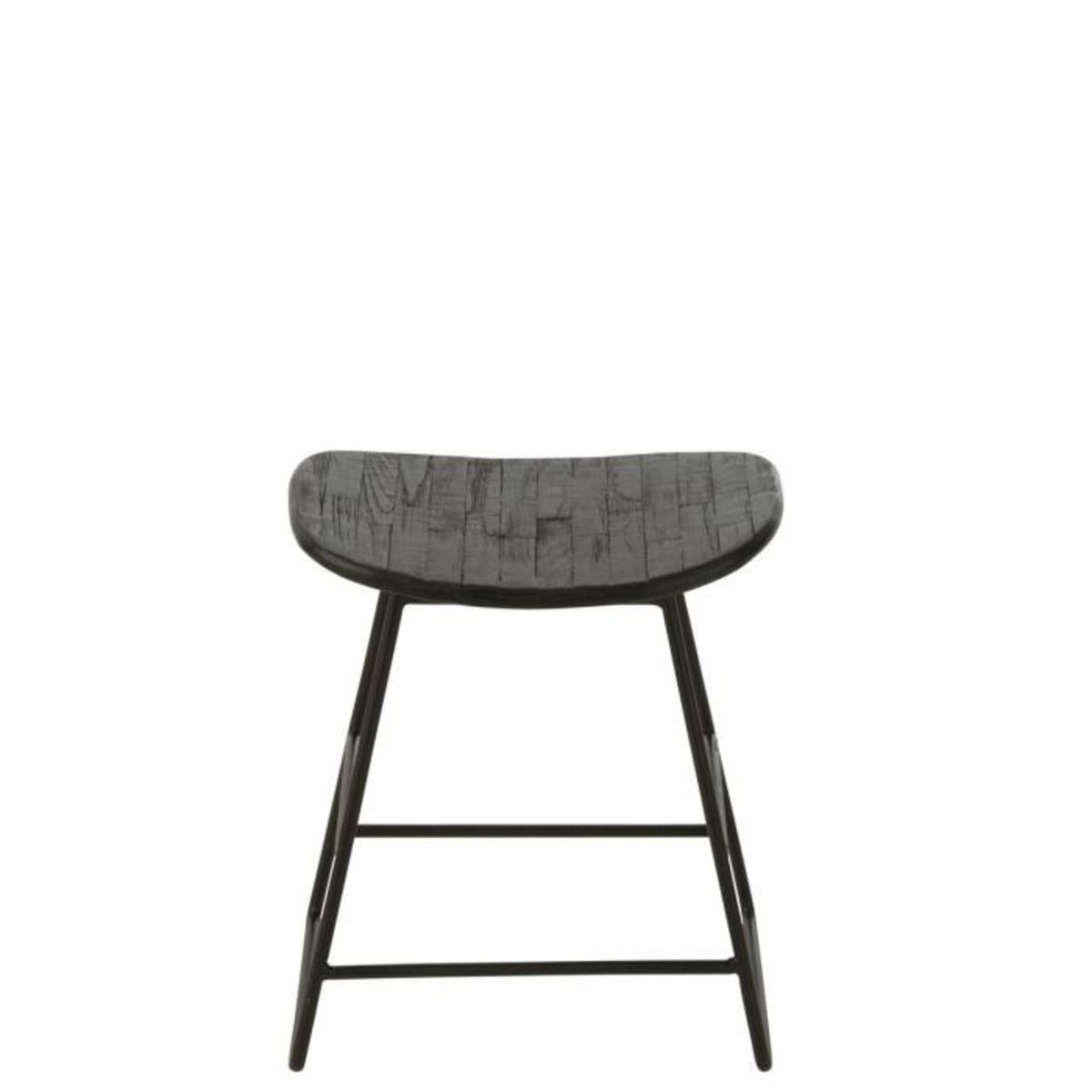 Paris Prix Tabouret en Bois  Teck  45cm Noir