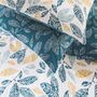 Voir la diapositive 2 : FUTURE HOME Parure de lit 2 personnes en coton 57 fils imprimé bleu