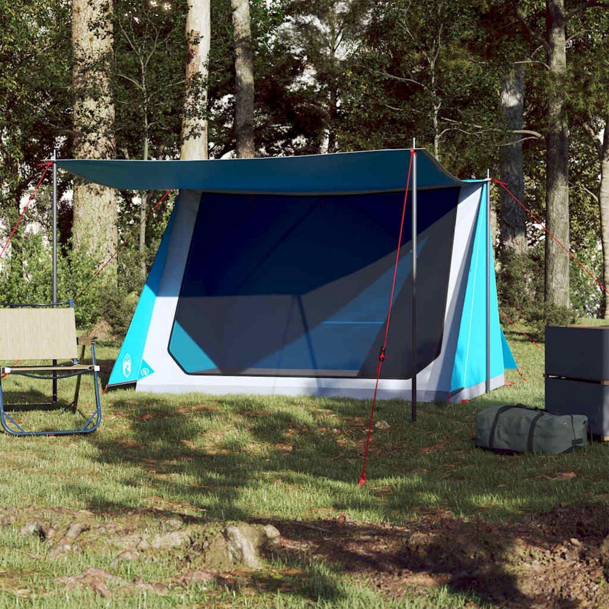 VIDAXL Tente de camping 2 personnes bleu impermeable