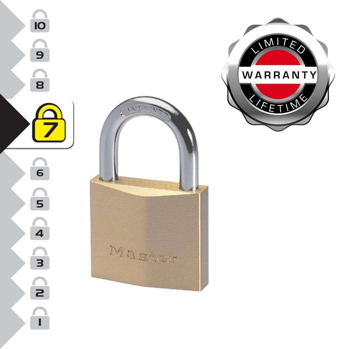 Master lock 2950EURD Cadenas à Clé Extra Fin en Laiton, Doré, 8,1 x 5 x 1,7 cm