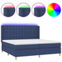 Voir la diapositive 2 : VIDAXL Sommier a lattes de lit matelas et LED Bleu 200x200 cm Tissu