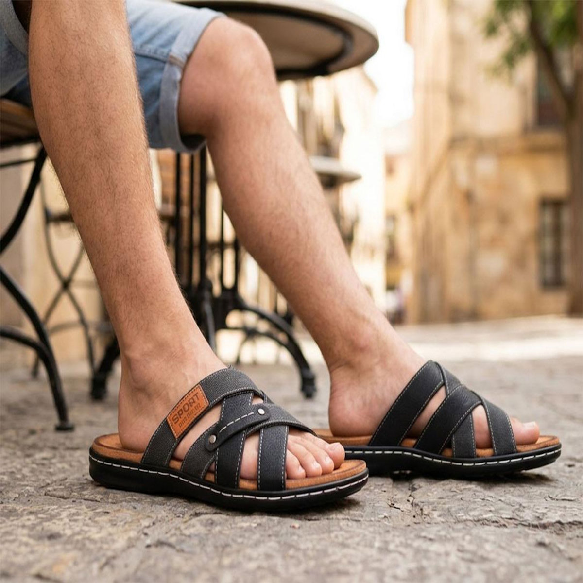 OZABI OZABI Sandales homme sangles croisées confort mémoire de forme