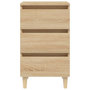 Voir la diapositive 5 : VIDAXL Table de chevet avec pieds en bois chene sonoma 40x35x69 cm