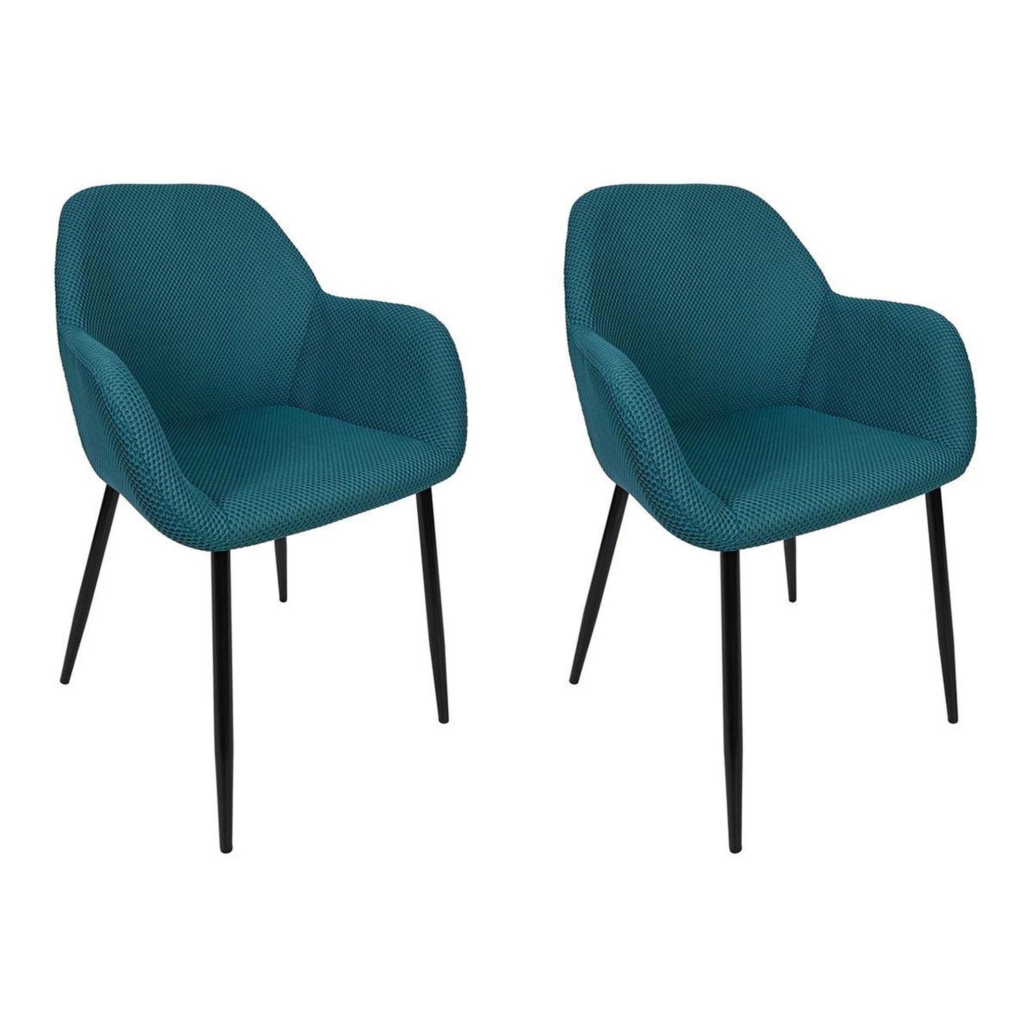 The Home Deco Factory Lot de 2 chaises fauteuil  atome  85cm bleu