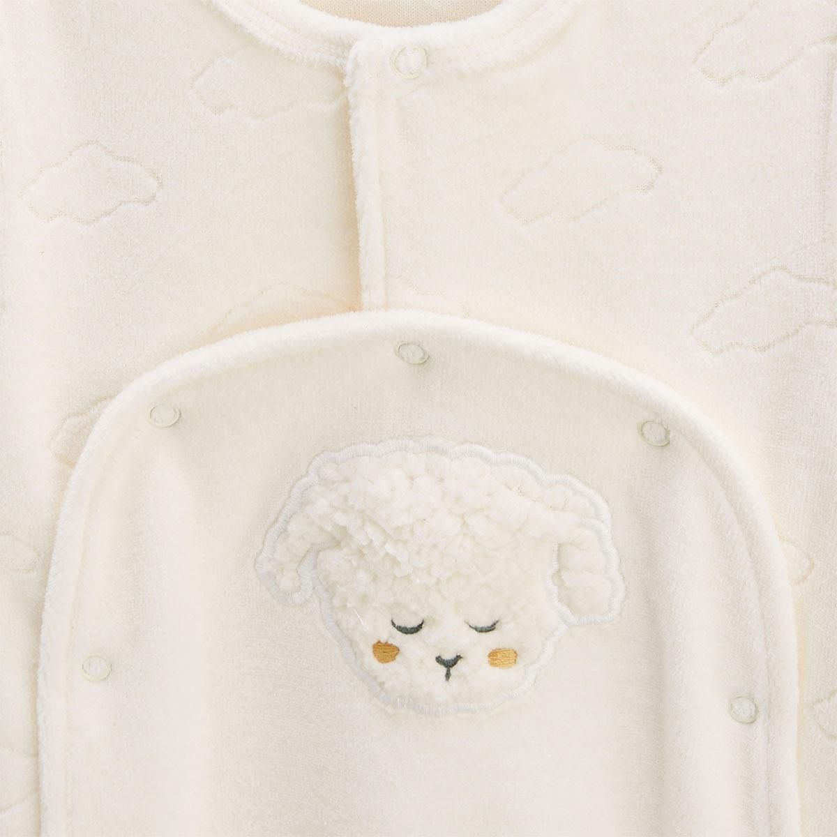 Petit Béguin Pyjama bébé en velours ouverture pont Câlins