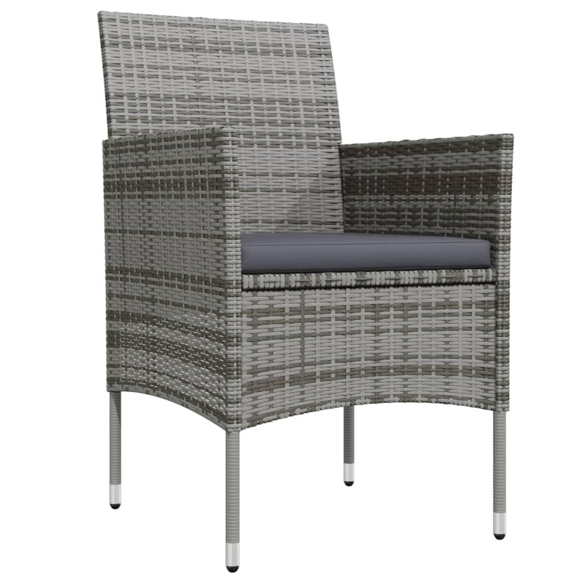 Voir la diapositive 3 : VIDAXL Ensemble a manger de jardin et coussins 3 pcs Gris et noir