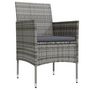 Voir la diapositive 3 : VIDAXL Ensemble a manger de jardin et coussins 3 pcs Gris et noir