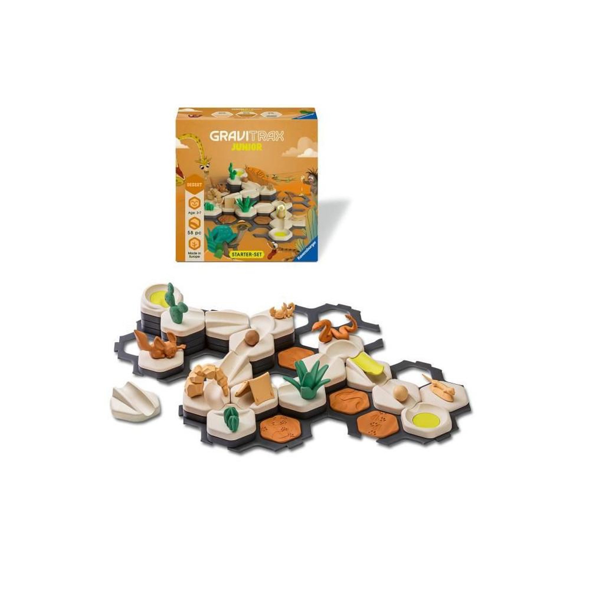 Voir la diapositive 3 : RAVENSBURGER GraviTrax Junior - RAVENSBURGER - Starter Set S Desert - 59 pieces - Pour enfants de 3 ans et plus