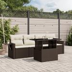 VIDAXL Salon de jardin avec coussins 5 pcs marron resine tressee