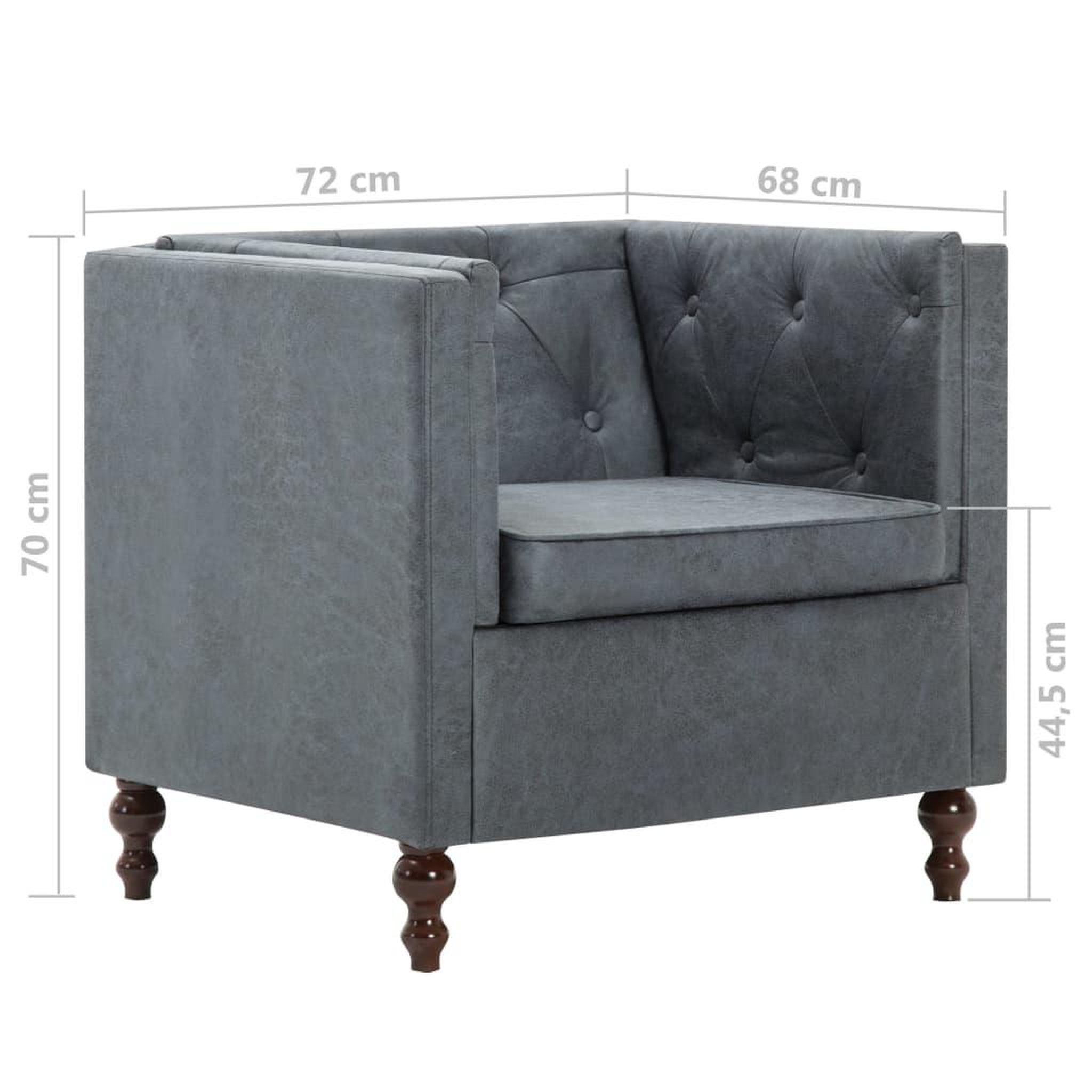 Voir la diapositive 6 : VIDAXL Fauteuil gris tissu