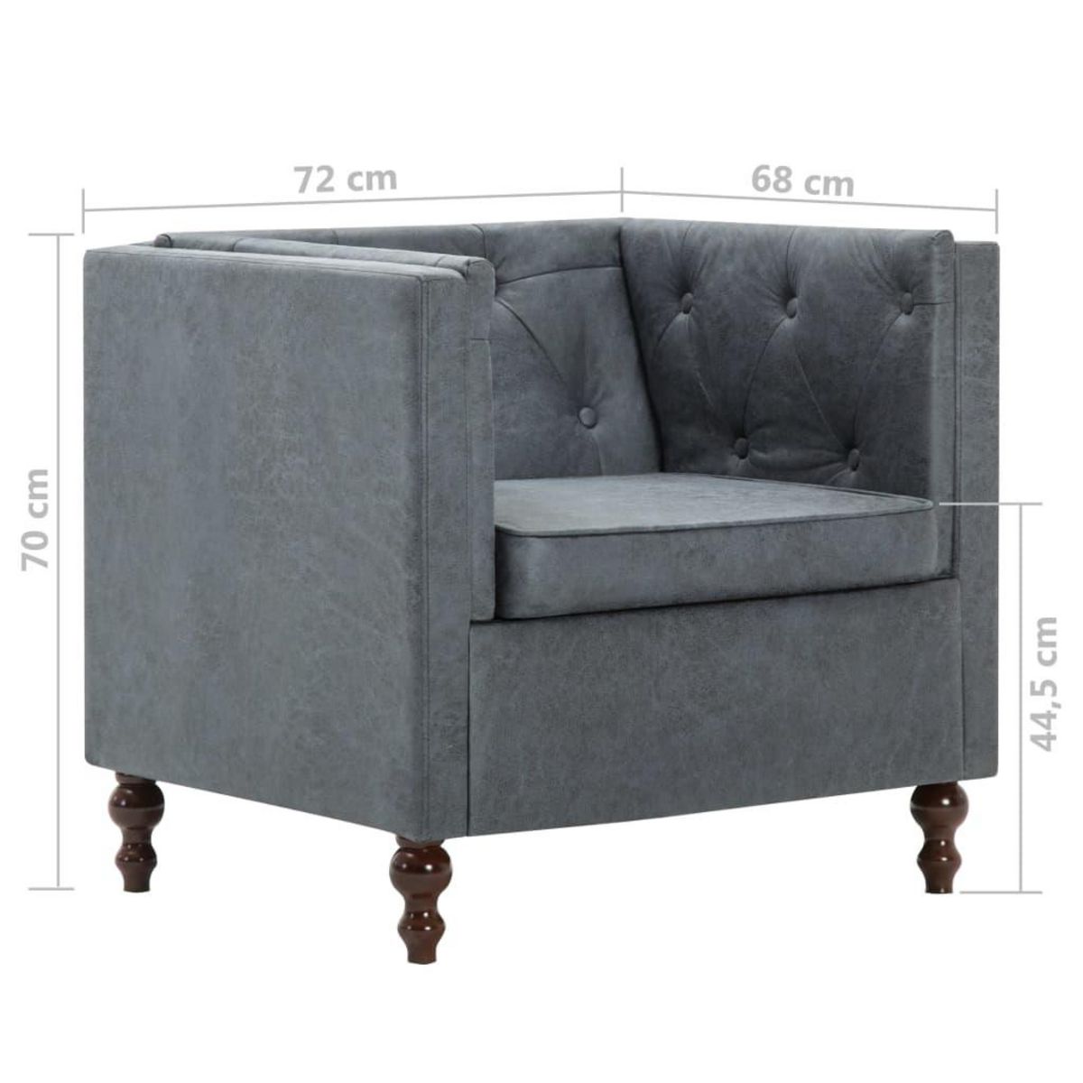 VIDAXL Fauteuil gris tissu