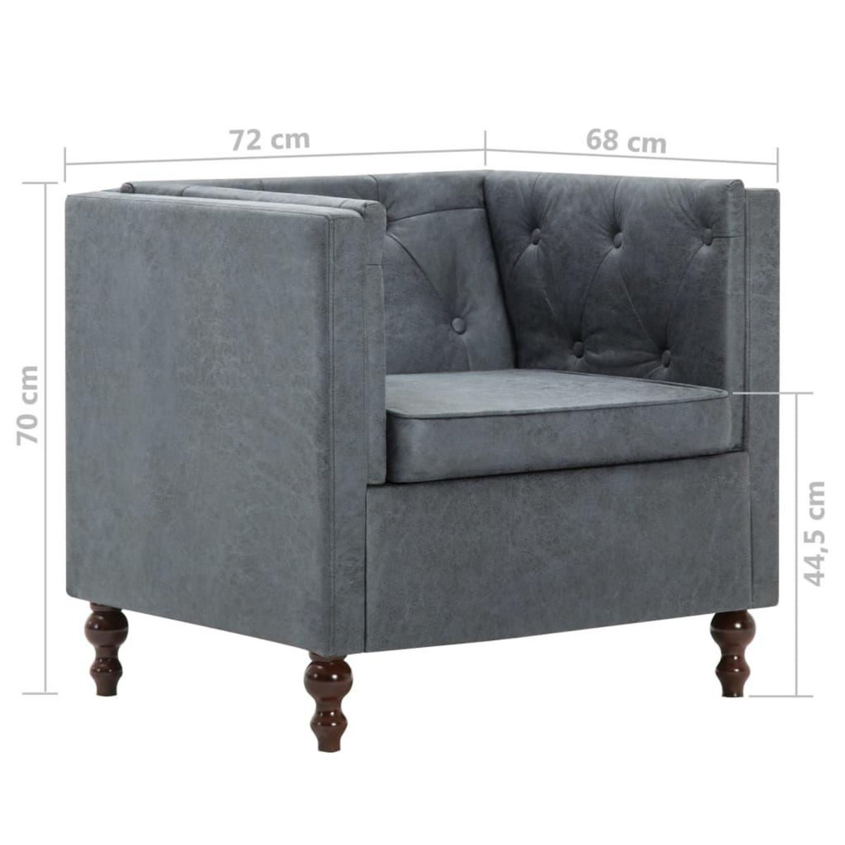 VIDAXL Fauteuil gris tissu