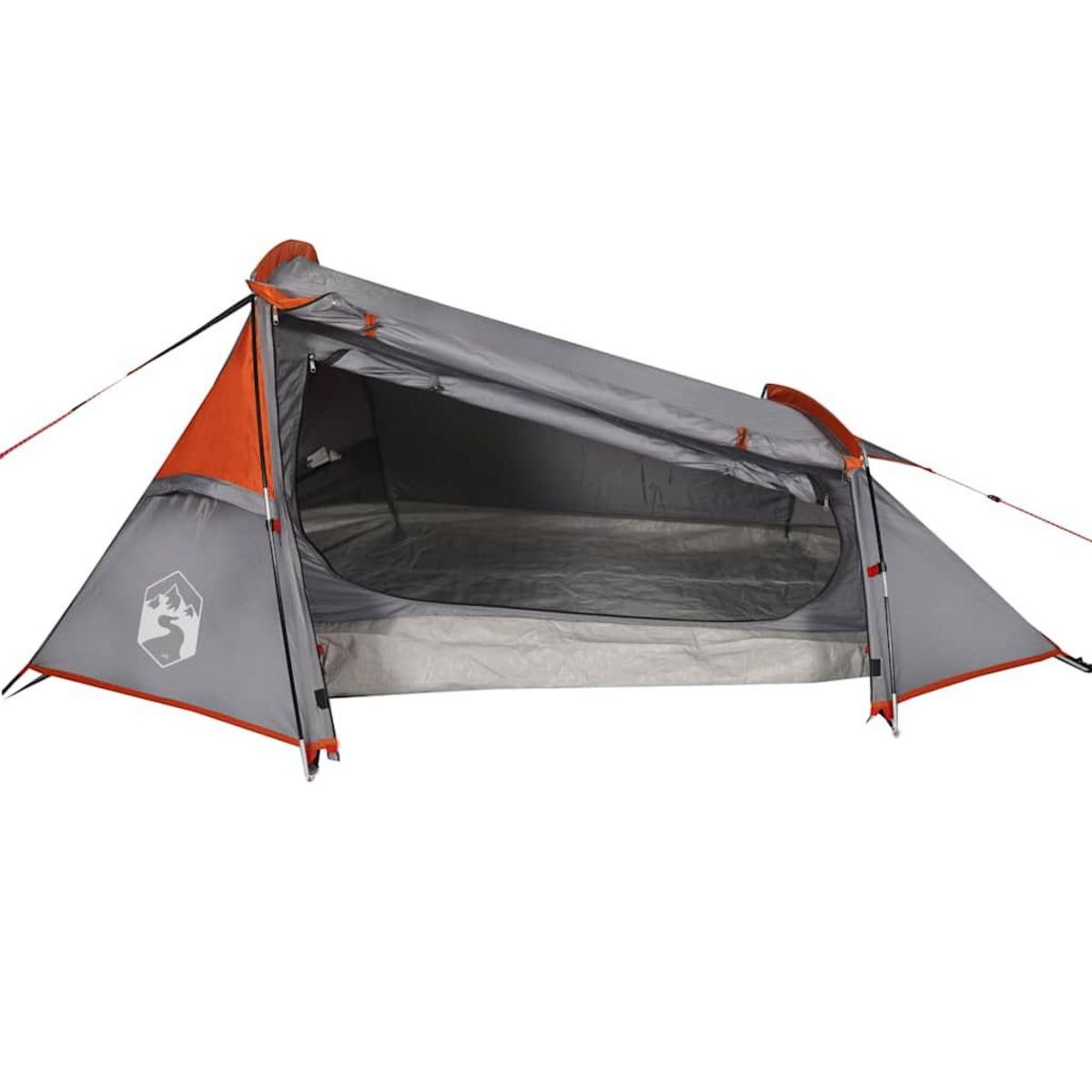 VIDAXL Tente de camping tunnel 2 personnes gris et orange impermeable