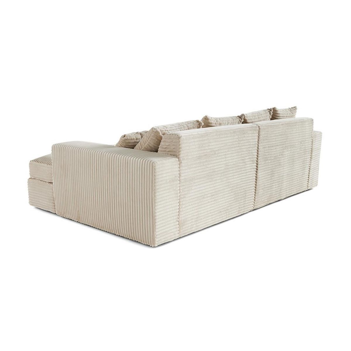 LISA DESIGN Collins - canapé droit 4 places avec double méridienne - assise profonde - velours côtelé grosses côtes