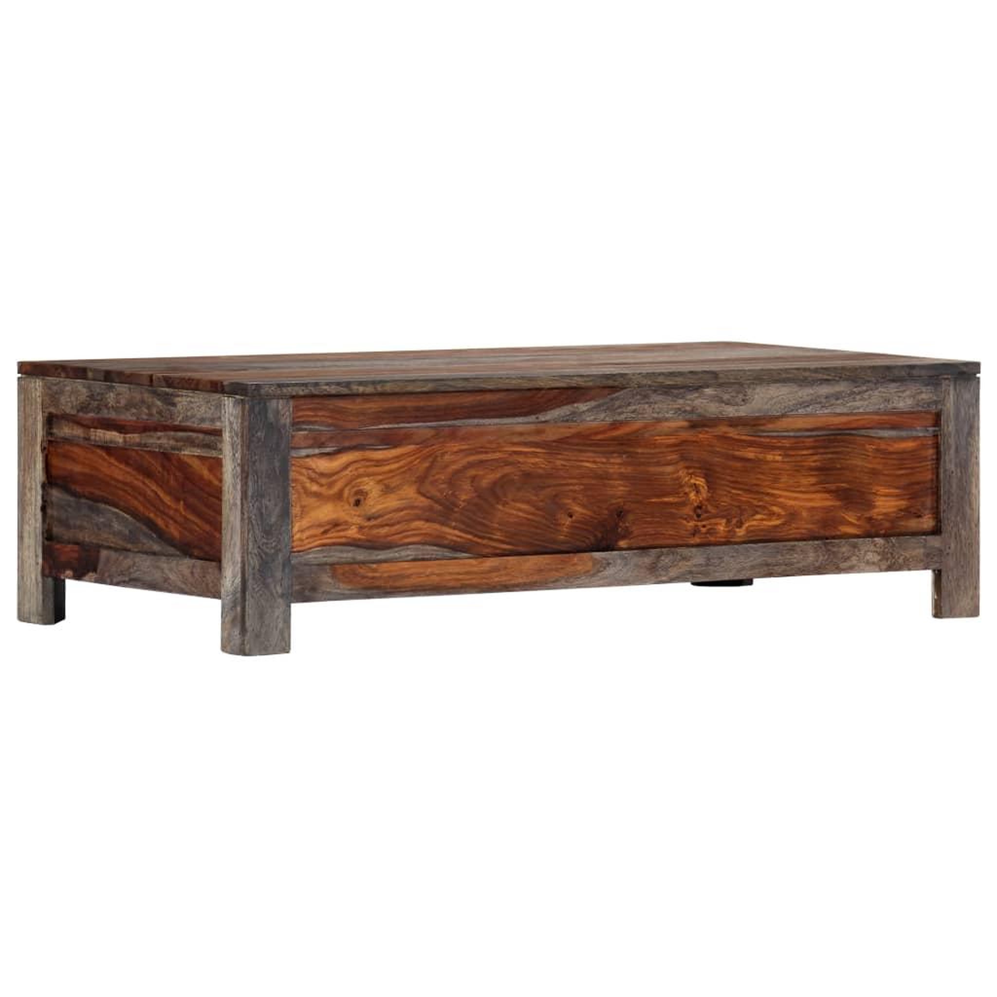 Voir la diapositive 4 : VIDAXL Table basse Gris 100x50x30 cm Bois massif