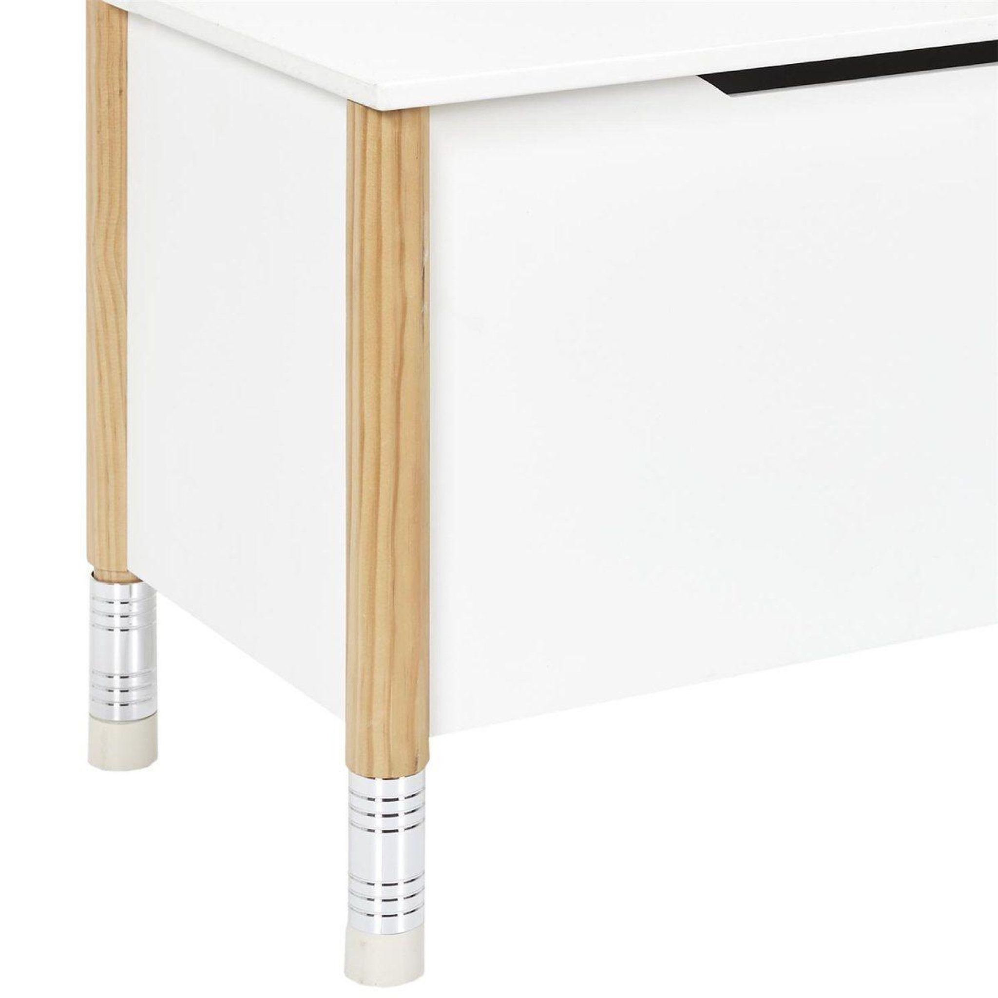 Voir la diapositive 5 : HOME DECO KIDS Coffre de rangement & banc  crayon  80cm blanc