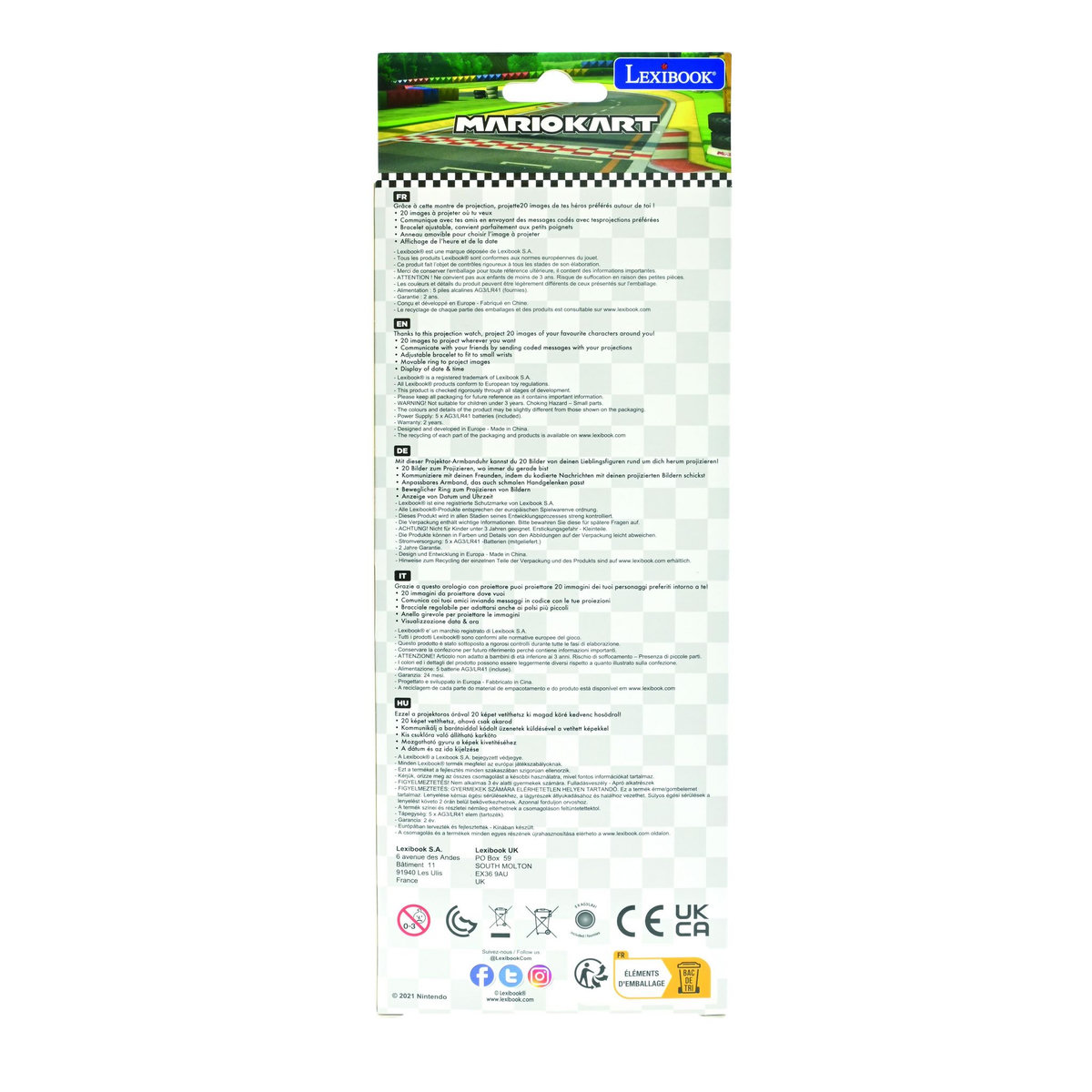 Lexibook Montre digitale avec projection Mario Kart