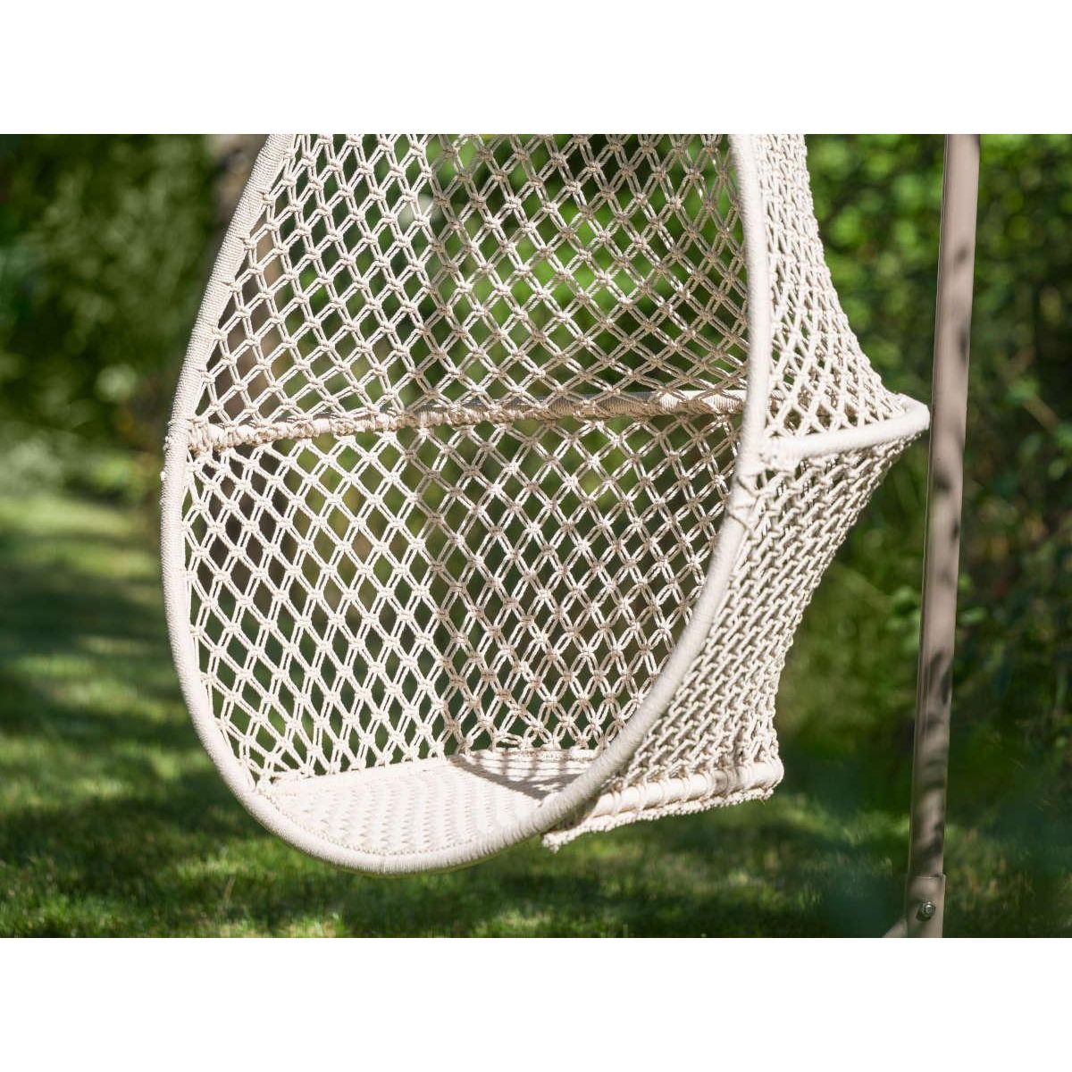 Jardiline Fauteuil œuf suspendu en macramé coton - Jardiline