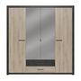 Voir la diapositive 2 : Armoire 4 portes 2 tiroirs L198 x P56,6 x H203 cm KANSAS