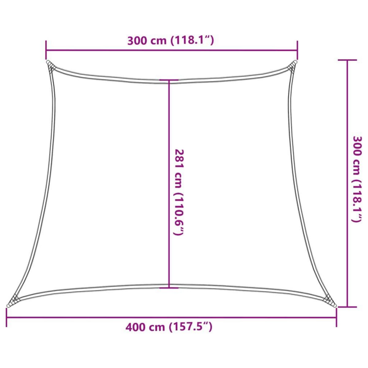 VIDAXL Voile d'ombrage 160 g/m^2 Noir 3/4x3 m PEHD