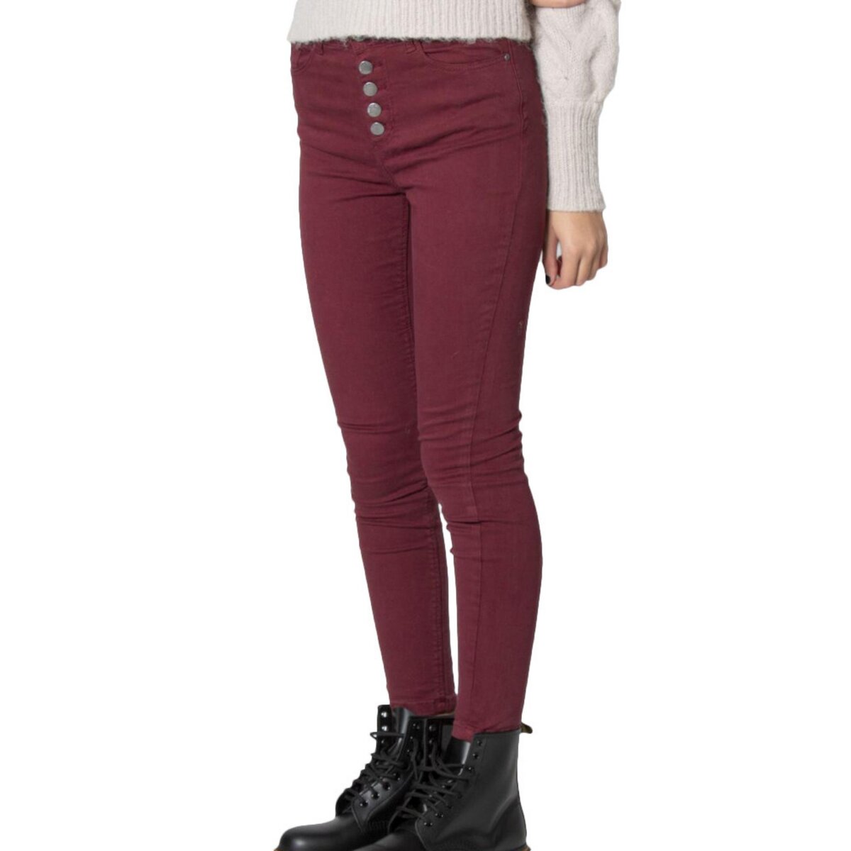 Pantalon bordeaux femme hot sale