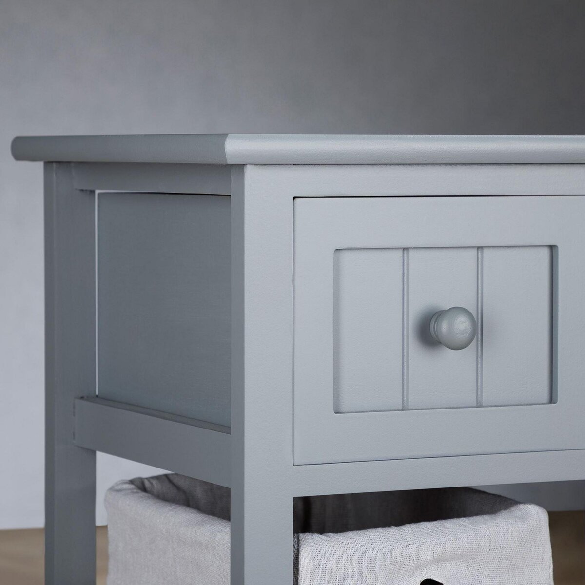 IDIMEX Table de chevet TALASI avec 1 tiroir et 2 paniers - En bois