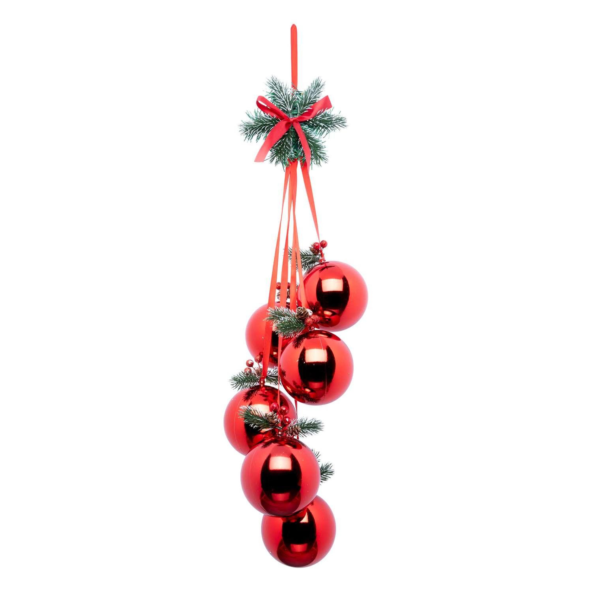 ATMOSPHERA Suspension 6 boules de noël - rouge