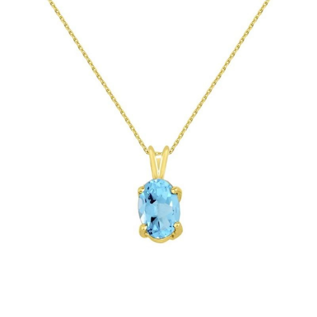 L'ATELIER D'AZUR Collier - Pendentif Or Jaune Topaze Bleue Ovale - Femme