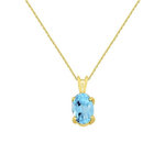 L'ATELIER D'AZUR Collier - Pendentif Or Jaune Topaze Bleue Ovale - Femme
