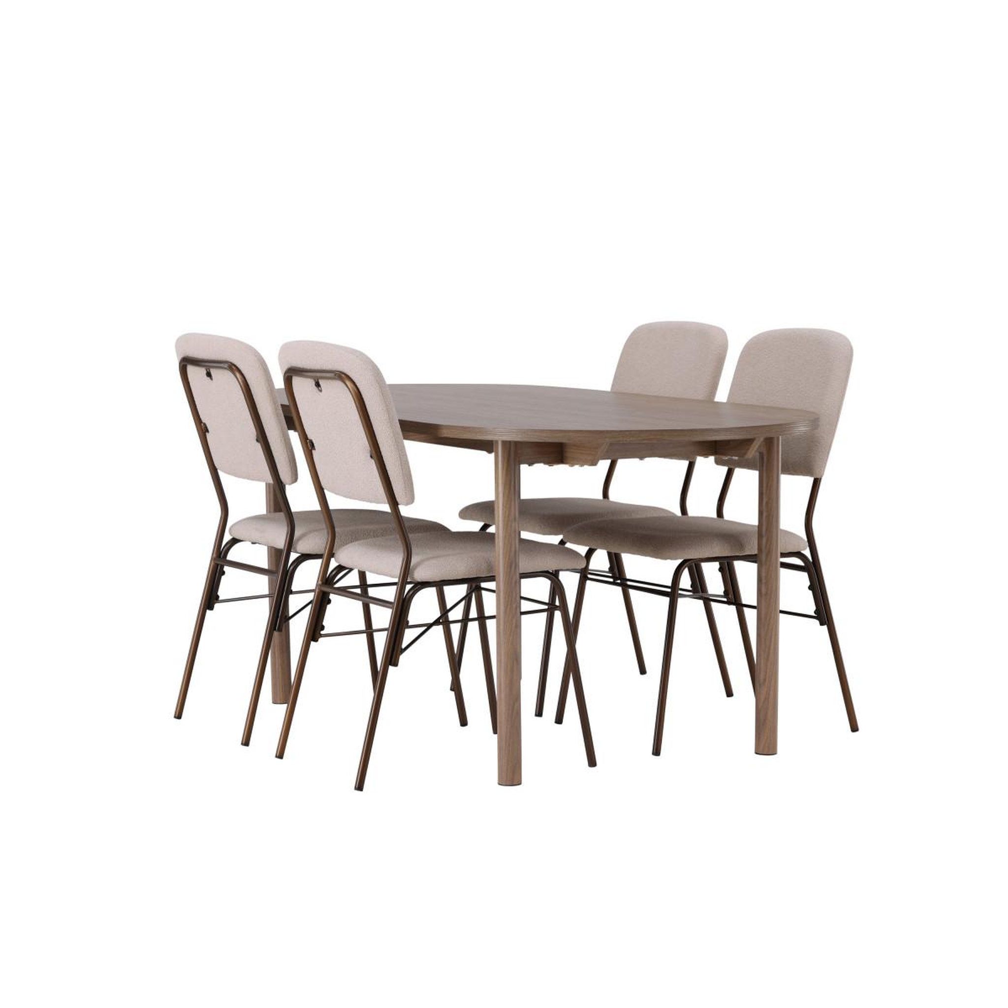 Voir la diapositive 4 : Paris Prix Ensemble table à manger & 4 chaises  andy & seda  180cm naturel & beige