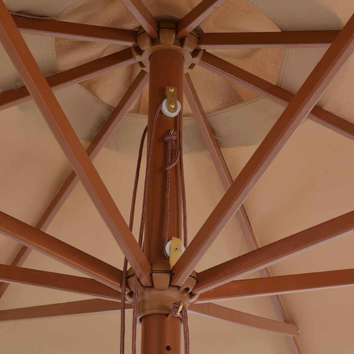 VIDAXL Parasol d'exterieur avec mat en bois 350 cm Taupe
