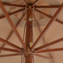 Voir la diapositive 3 : VIDAXL Parasol d'exterieur avec mat en bois 350 cm Taupe