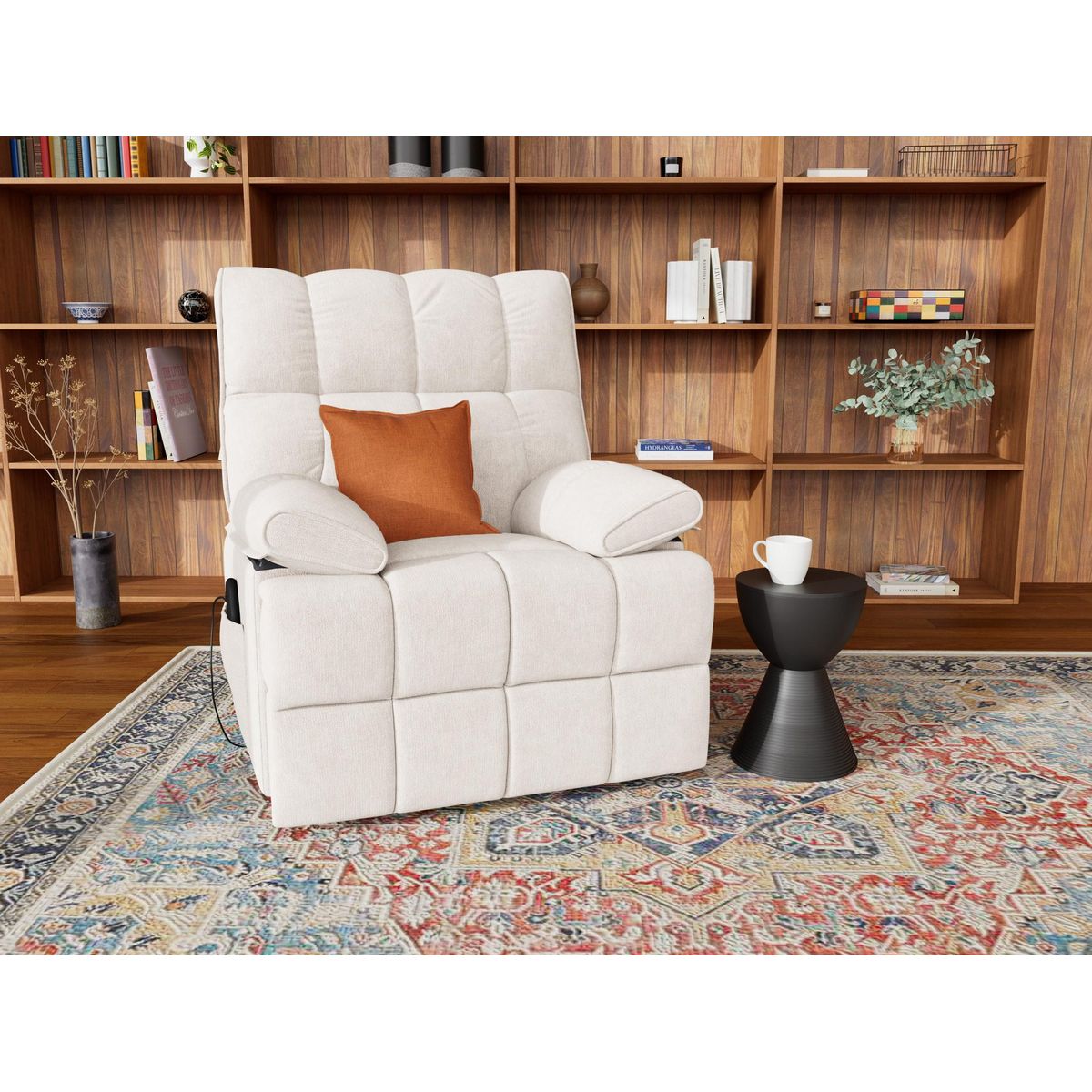 BEST MOBILIER Chandler - fauteuil relax électrique en velours texturé