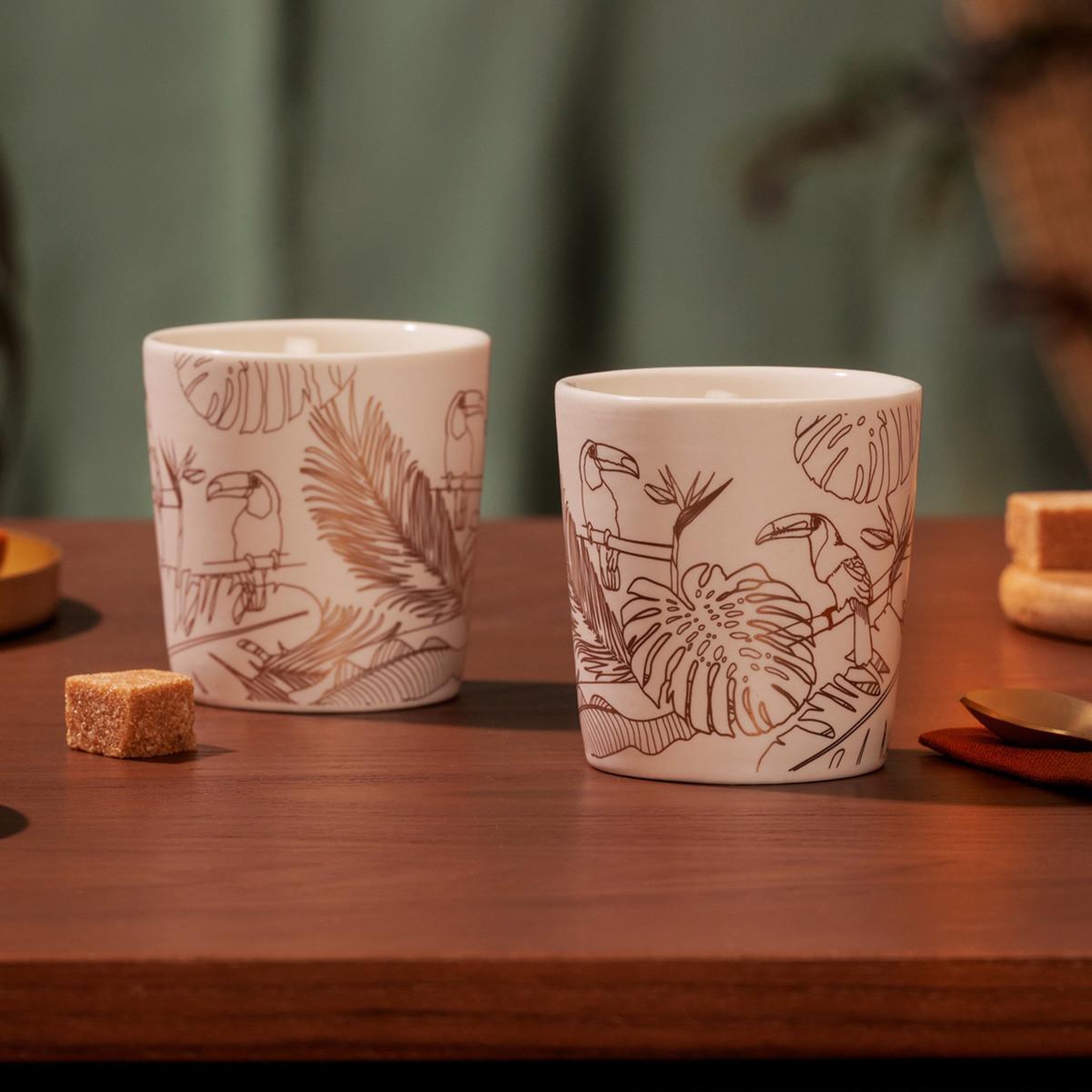 Voir la diapositive 3 : SECRET DE GOURMET Lot de 4 tasses à café  toucan  10cl blanc