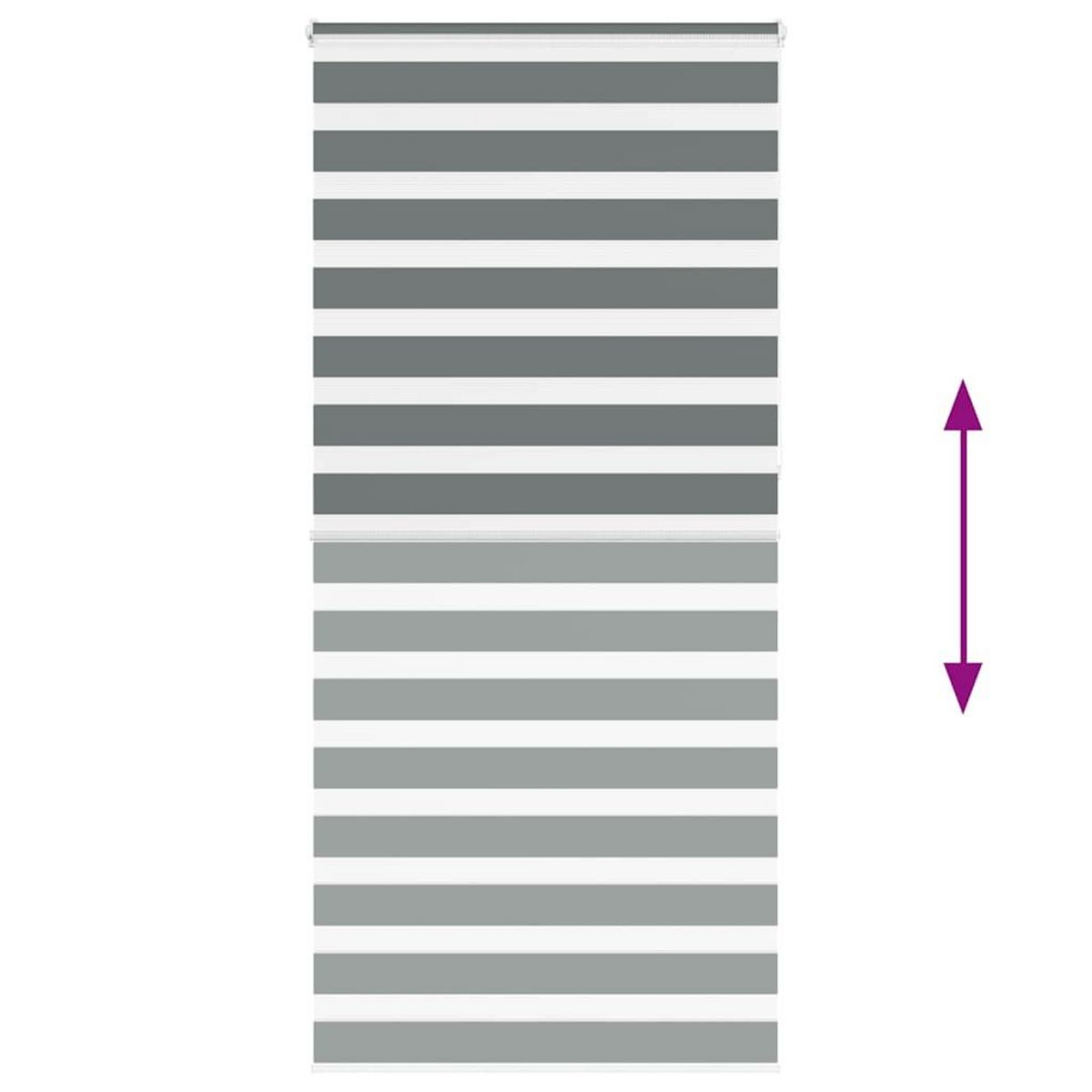 VIDAXL Store zebre gris fonce largeur du tissu 95,9 cm polyester