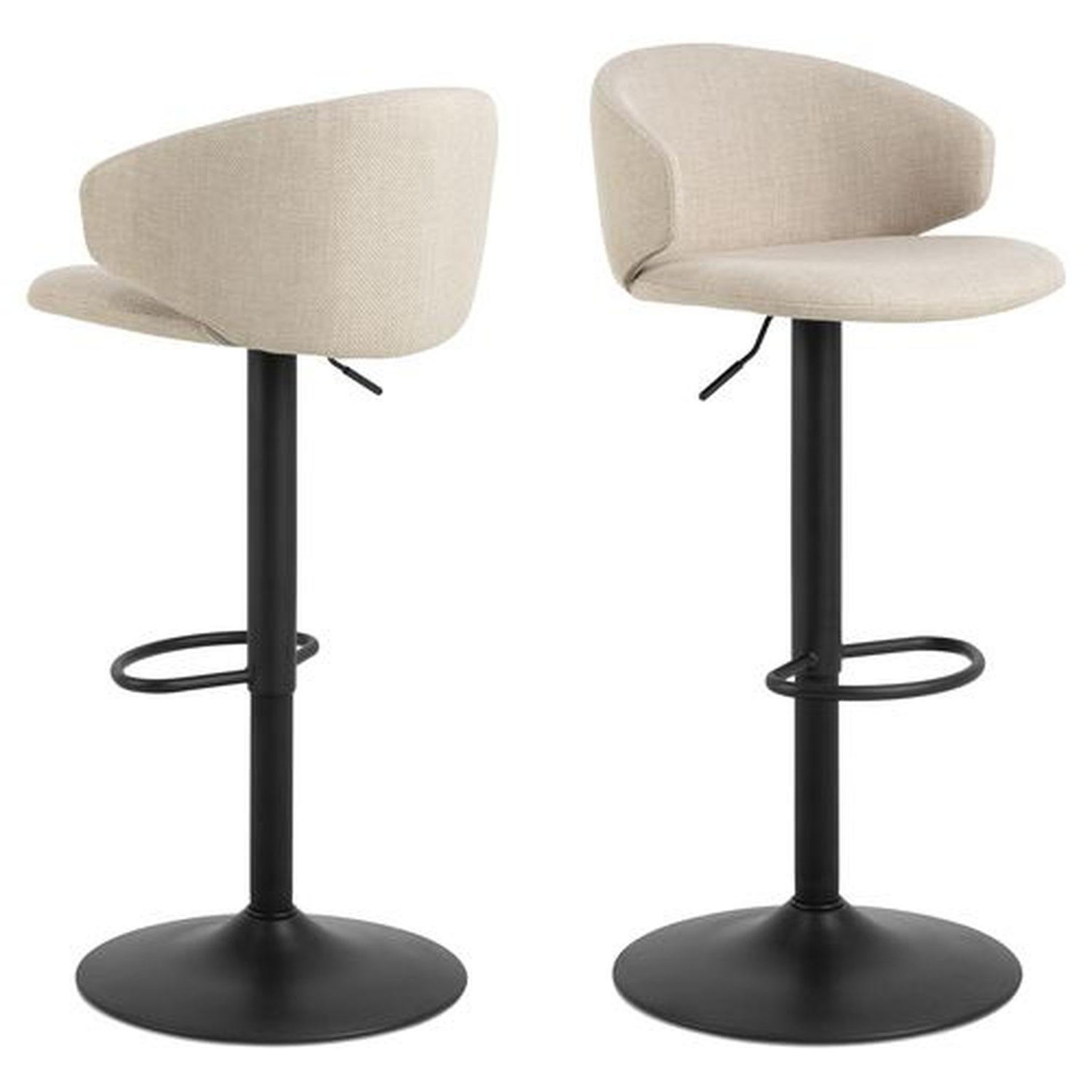 TOILINUX Lot de 2 tabourets de bar zanzibar - beige
